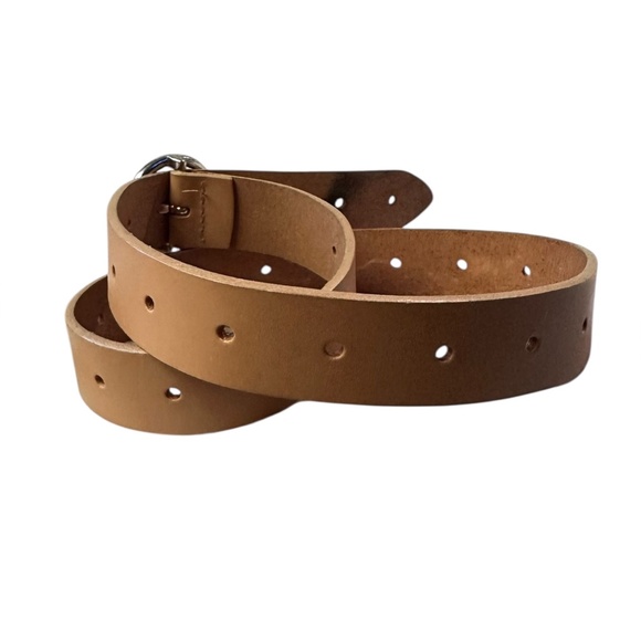 Genuine CIRCA Tan Leather With Circular Metal Buckle Women Belt Medium - Picture 3 of 8